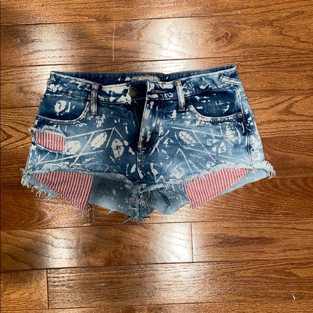 Free People Red/White/Blue Jean Shorts
